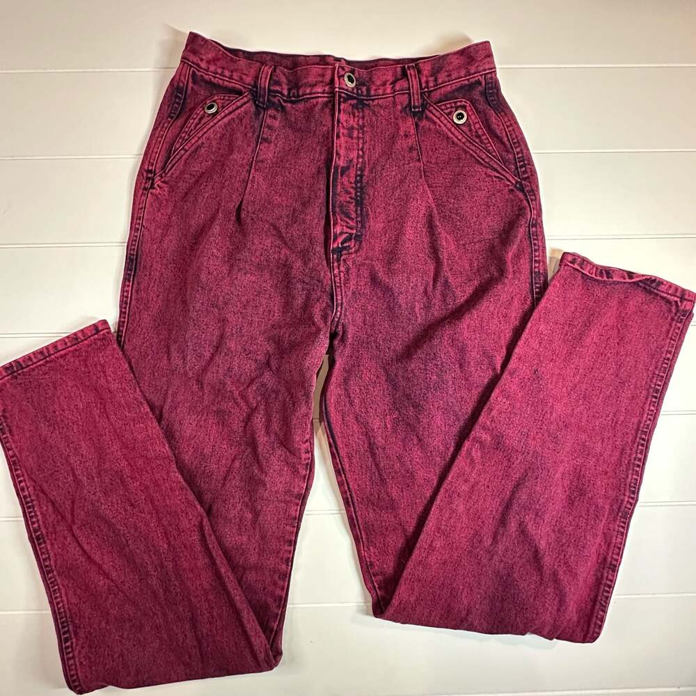 Vintage Wrangler Red Acid Wash High-Waisted Denim Jeans